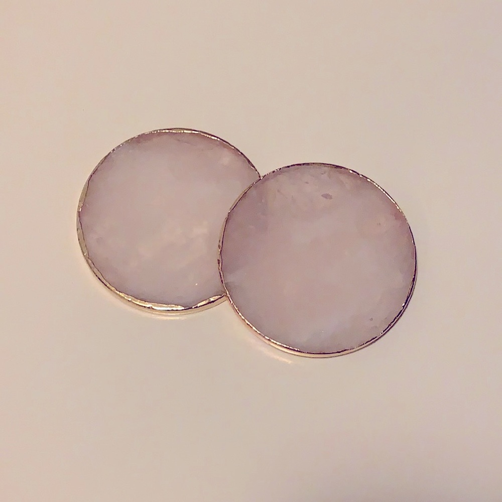Set of 2 Crystal Coasters w/ Gold Detailing